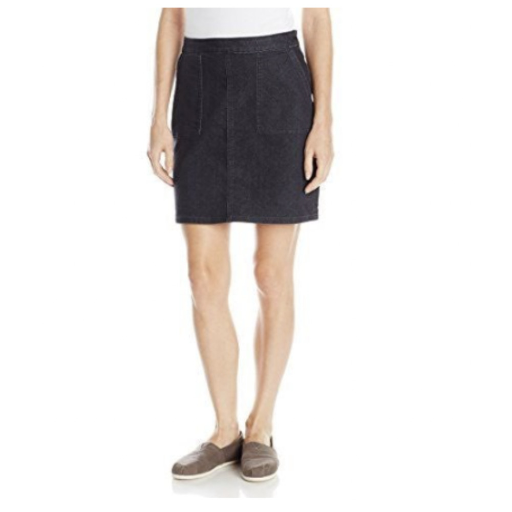 Prana Denim Kara Mini Jean Skirt Pebble Gray 6 S Small